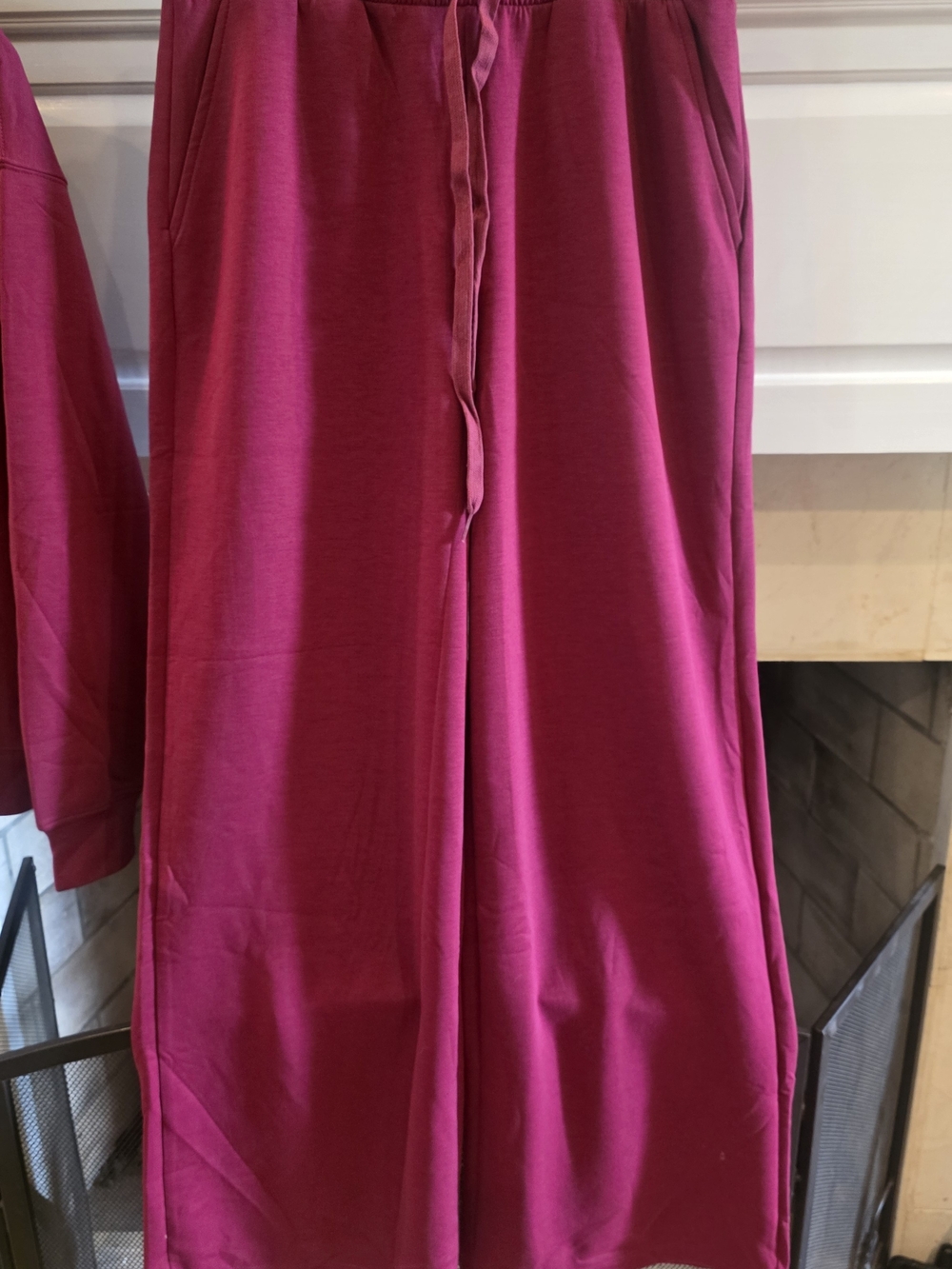 Zenana Outfitters Wide Leg Scuba Set In A Beautiful Wine Color - Picture 3 of 5